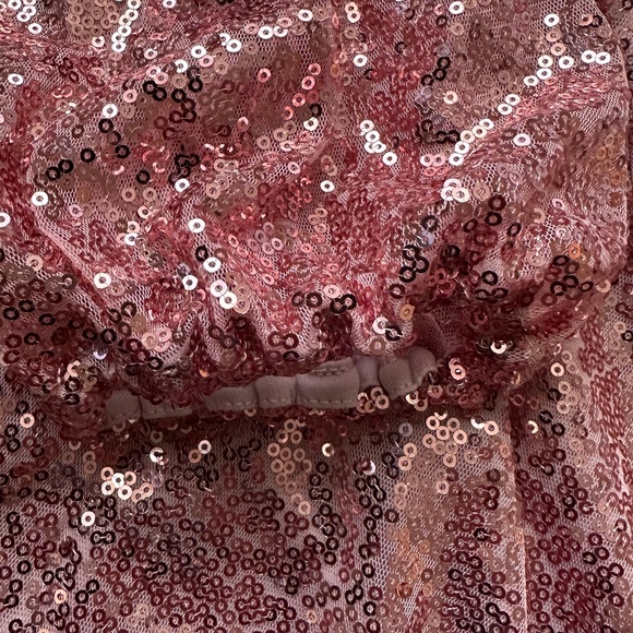 Pink Sequin V-Neck Cocktail Dress - Above the Knee - Picture 8 of 10